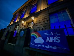 Mechanics Theatre lit blue as we pay our tribute to the NHS